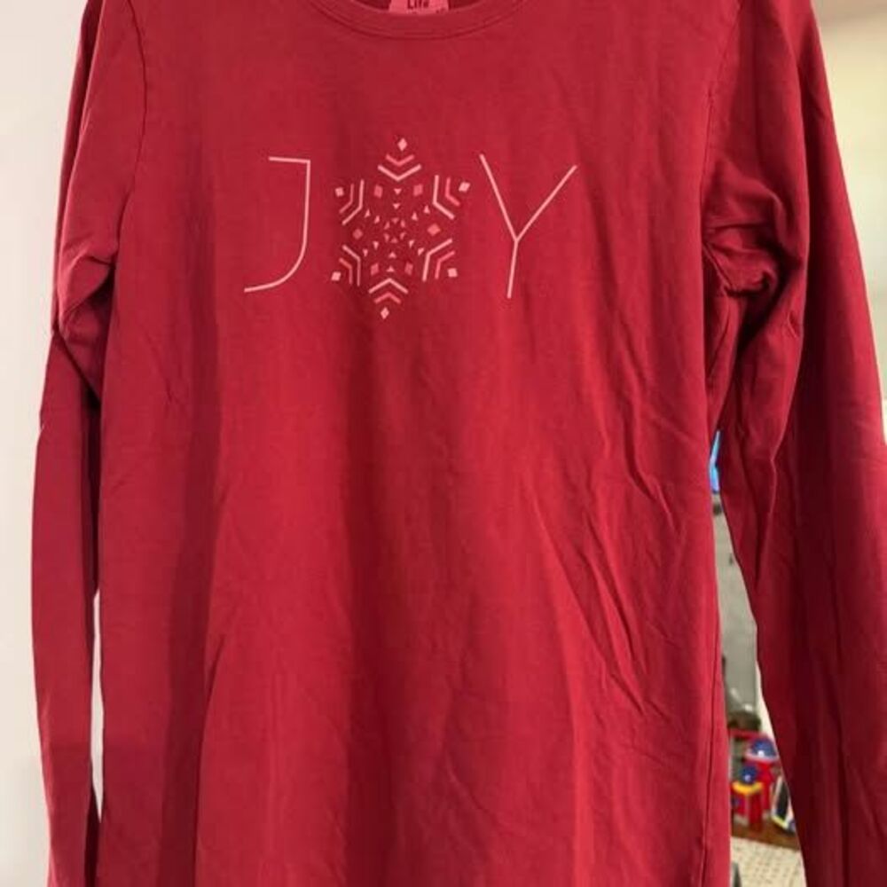 Life is Good Crusher Tee Joy Snowflake Long Sleeve